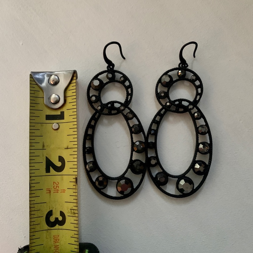 Black Statement Drop Earrings